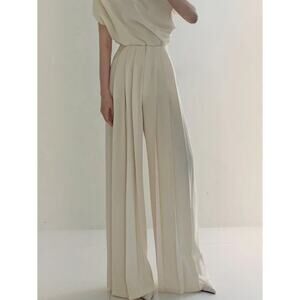 Pleated High Waist Wide Leg Pants